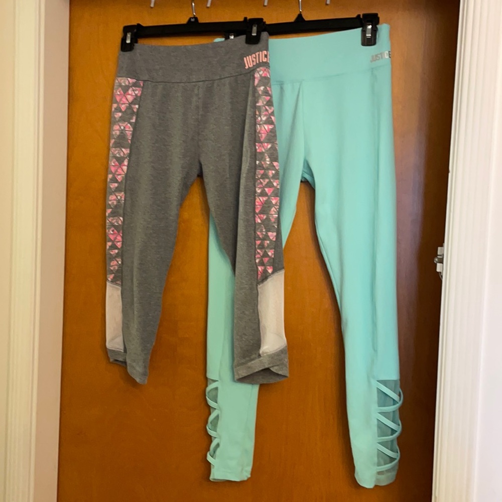 2 pairs of Justice Active leggings Size 18